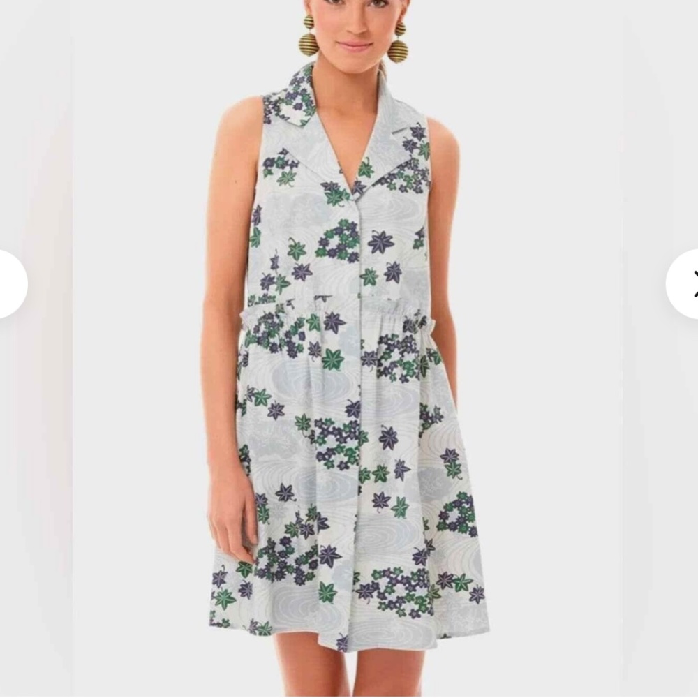 TUCKERNUCK PROVENCE BREEZE SLEEVELESS ROYAL SHIRT DRESS--NWT--M